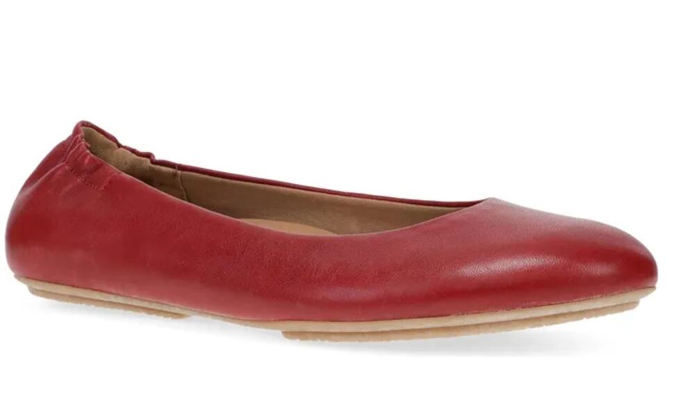 Dansko Womens Mollie Ballerina Flats EU 39 Size 8.5-9 Cherry Red Leather NWOB